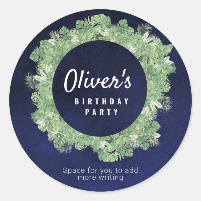 Adesivo Redondo Vinhetas para aniversários (Frente)