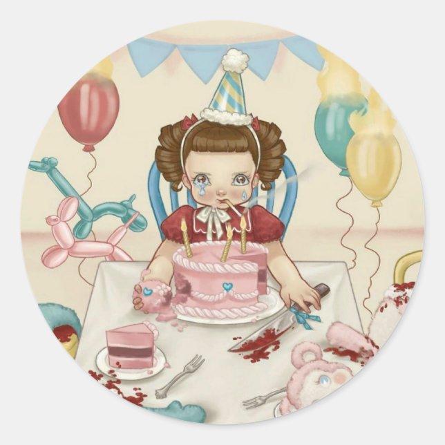 Adesivo Redondo Vinhetas para Bebês (Frente)