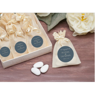 Adesivo Redondo Vinhetas Para Bolachas Doces De Casaco Azul Escuro