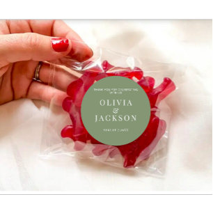 Adesivo Redondo Vinhetas Para Bolachas Doces De Casamento Verde Es