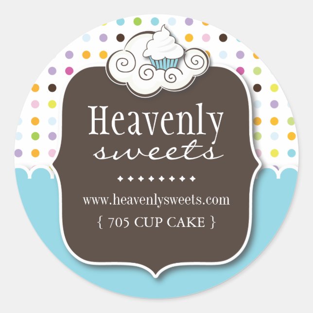 Adesivo Redondo Vinhetas para Cupcakes (Frente)