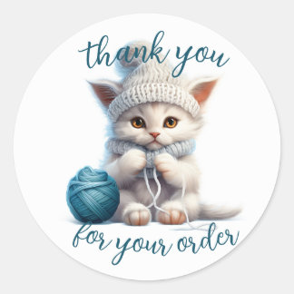 Adesivo Redondo vinhetas para embalagens de gatinhos para negócios