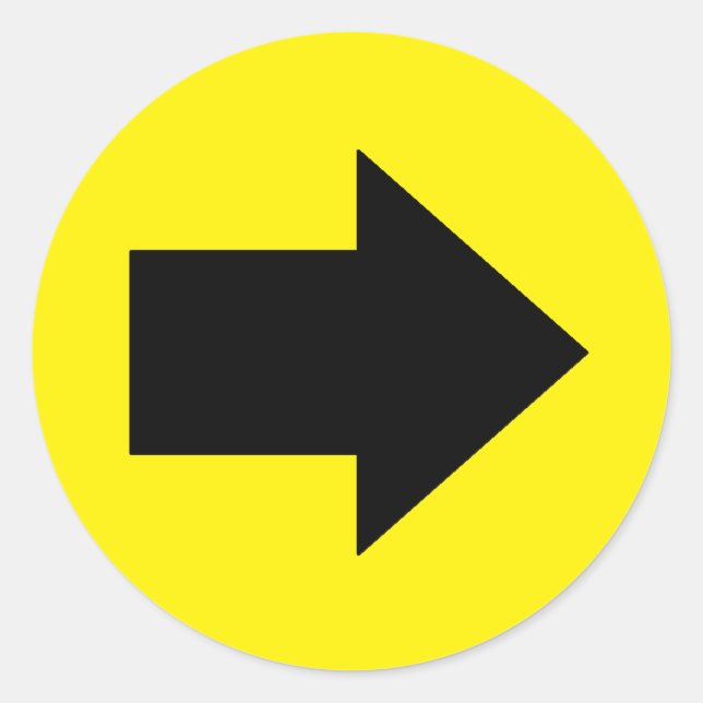 Adesivo Redondo vinhetas para esta direção (direita) (Frente)