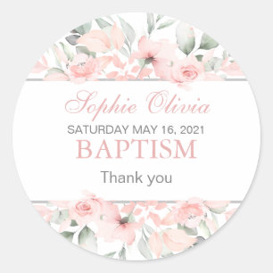 Adesivo Redondo Vinhetas para material de moldagem do batismo femi