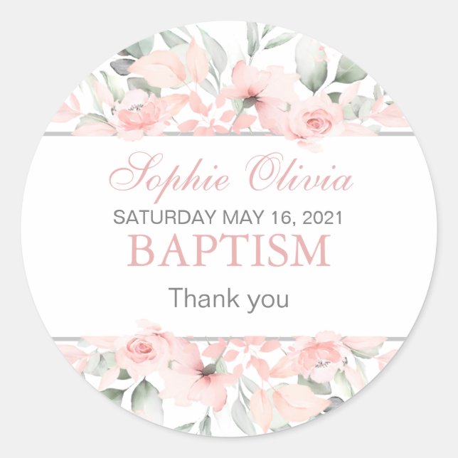 Adesivo Redondo Vinhetas para material de moldagem do batismo femi (Frente)