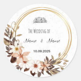 Adesivo Redondo Vinhetas para o casamento