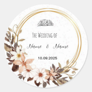 Adesivo Redondo Vinhetas para o casamento