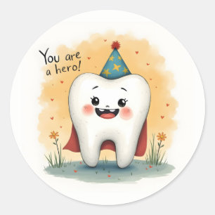 Adesivo Redondo Vinhetas para pequenos dentistas