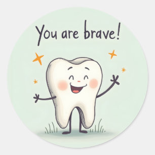Adesivo Redondo Vinhetas para pequenos dentistas