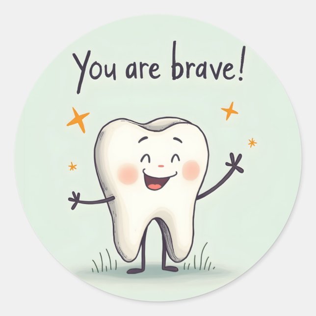 Adesivo Redondo Vinhetas para pequenos dentistas (Frente)