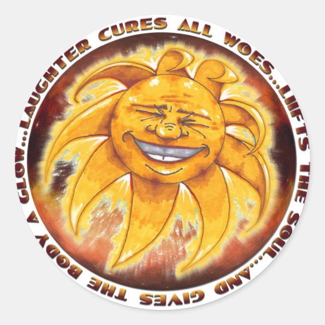 Adesivo Redondo Vinhetas para risos solares (Frente)