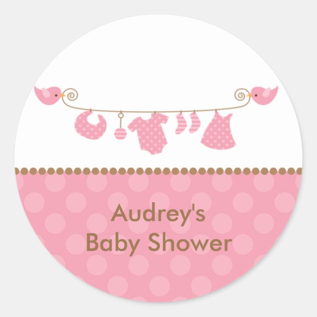 Adesivo Redondo Vinhetas para roupa cor-de-rosa (Frente)