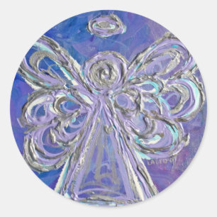 Adesivo Redondo Vinhetas Personalizadas de Arte Anjo Roxo do Guard