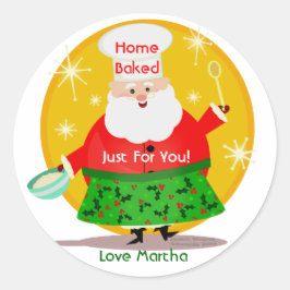 Adesivo Redondo Vinhetas Personalizadas de Natal de Papais noeis