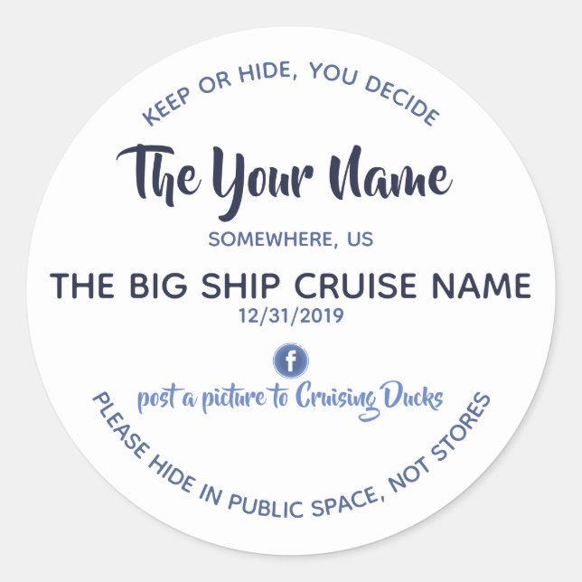 Adesivo Redondo Vinhetas Personalizadas de Pato Cruel (Frente)