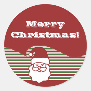 Adesivo Redondo Vinhetas Personalizáveis do Jolly Santa Claus