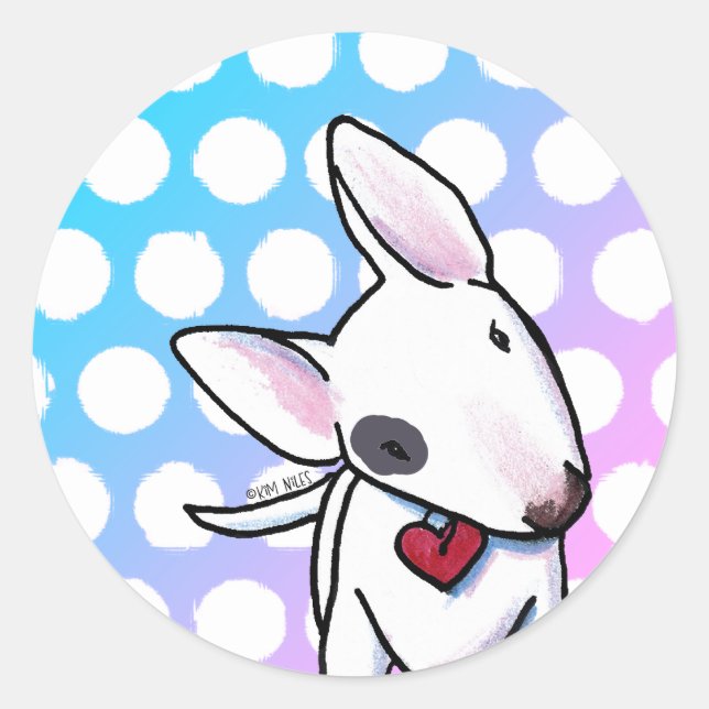 Adesivo Redondo Vinhetas redondas clássicas Bull Terrier (Frente)