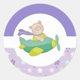 Adesivo Redondo Vinhetas redondas clássicas de urso de pelúcia Pas