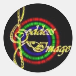 Adesivo Redondo Vinhetas redondas com imagem de deusa