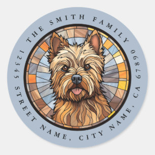 Adesivo Redondo Vinhetas redondas de Cairn Terrier
