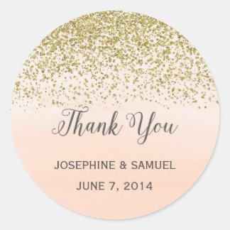 Adesivo Redondo Vinhetas redondas de cor d'água Dourada e cor de p