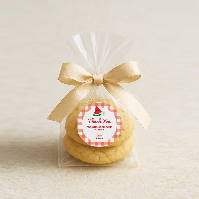 Adesivo Redondo Vinhetas redondas de melancia (Criador carregado)