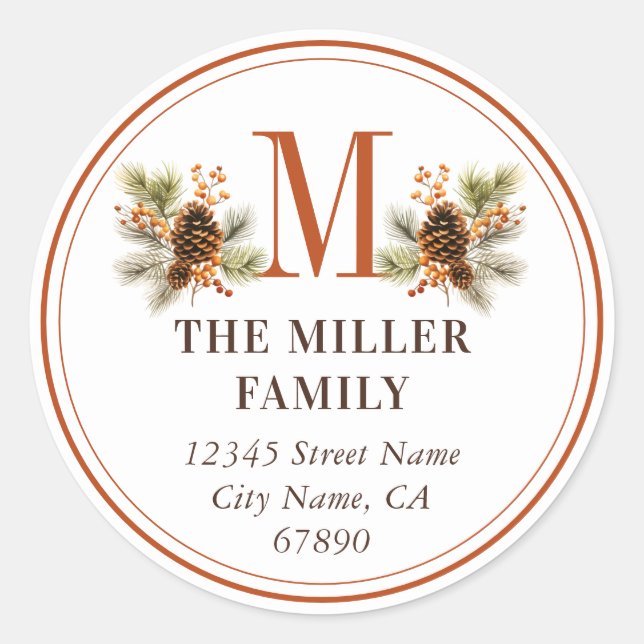 Adesivo Redondo Vinhetas Redondas de Natal (Frente)