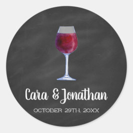 Adesivo Redondo Vinhetas redondas de vinhos de quadro comum