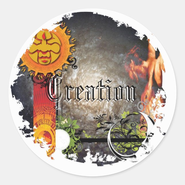 Adesivo Redondo Vinhetas redondas desarrumadas (Frente)