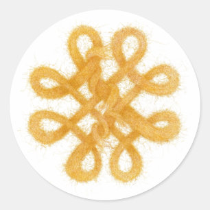 Adesivo Redondo Vinhetas redondas Douradas CELTICAS KNOT