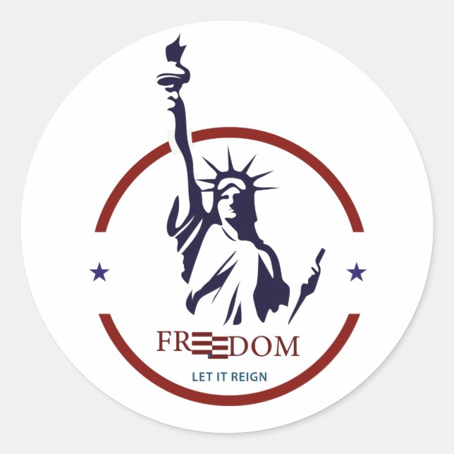 Adesivo Redondo Vinhetas Redondos De Quarto De Julho (Frente)