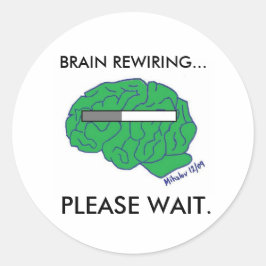 Adesivo Redondo Vinhetas "REWIRING DO CÉREBRO"