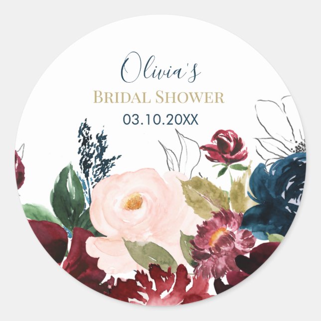 Adesivo Redondo Vinhetas Românticas Favoritas ao Chá de panela (Frente)