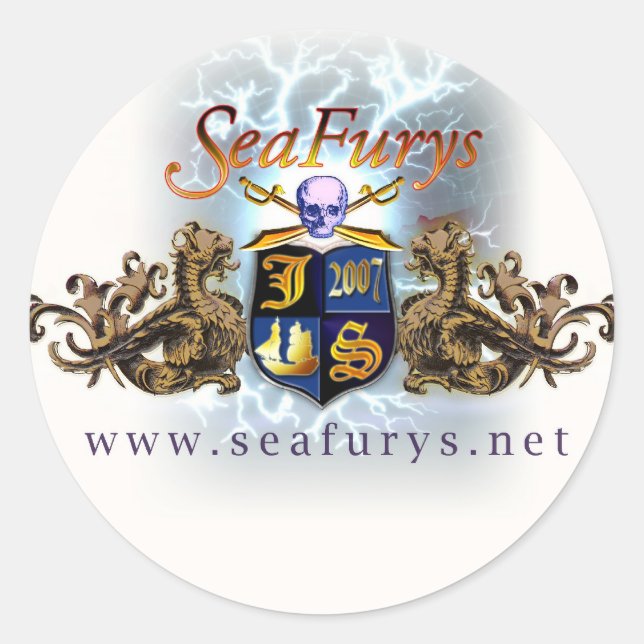 Adesivo Redondo Vinhetas SeaFurys Shield (brancas) (Frente)
