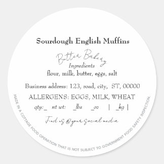 Adesivo Redondo Vinhetas simples de Comida de algodão