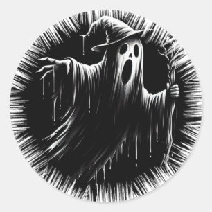 Adesivo Redondo Vinhetas Spooky