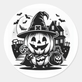 Adesivo Redondo Vinhetas Spooky