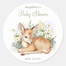 Adesivo Redondo Vinhetas te obrigado por chá de fraldas.