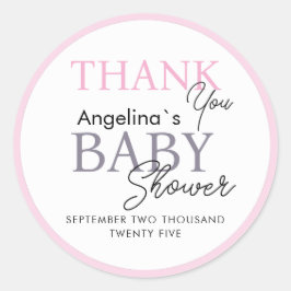 Adesivo Redondo Vinhetas te obrigado por chá de fraldas.