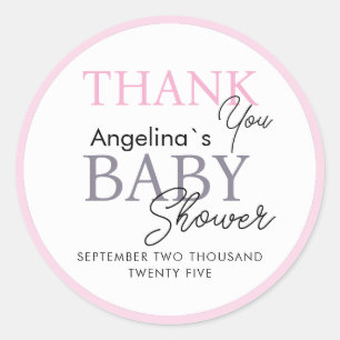 Adesivo Redondo Vinhetas te obrigado por chá de fraldas.