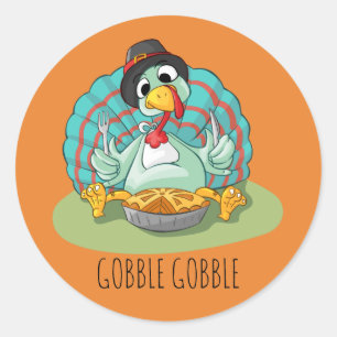 Adesivo Redondo Vinhetas turcas de ação de graças1½ polegada (