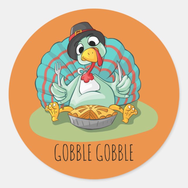 Adesivo Redondo Vinhetas turcas de ação de graças1½ polegada (folh (Frente)