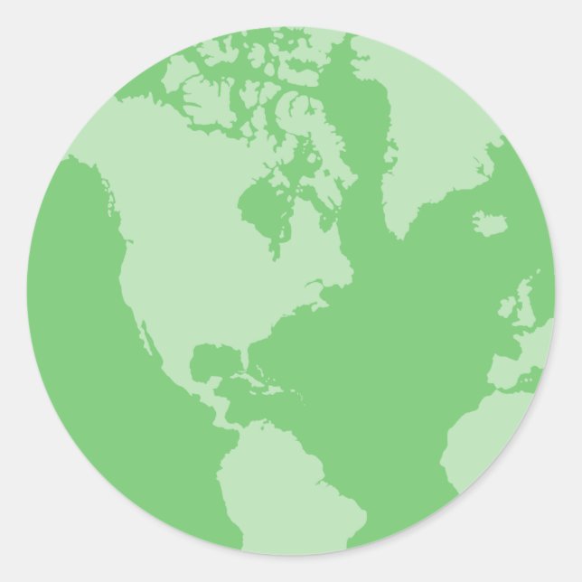Adesivo Redondo Vinhetas verdes da Terra (Frente)