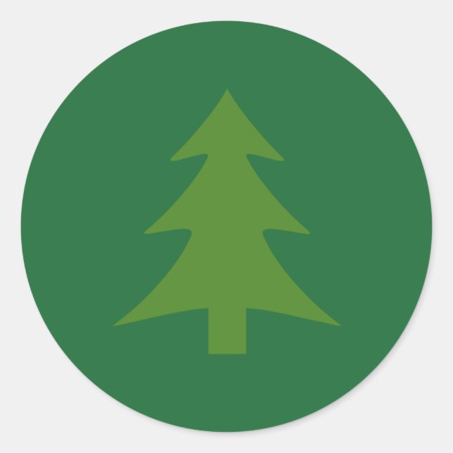 Adesivo Redondo Vinhetas verdes de árvores (Frente)