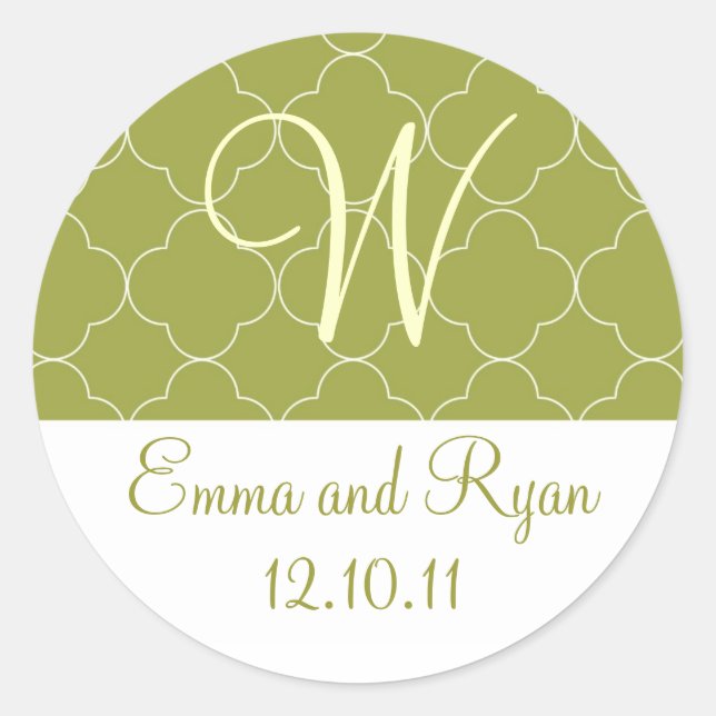 Adesivo Redondo Vinhetas verdes personalizadas em Marrocos (Frente)