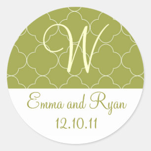 Adesivo Redondo Vinhetas verdes personalizadas em Marrocos