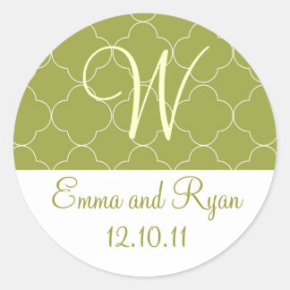 Adesivo Redondo Vinhetas verdes personalizadas em Marrocos