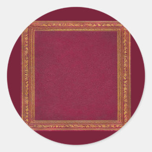 Adesivo Redondo Vinhetas Vermelhas Antigas