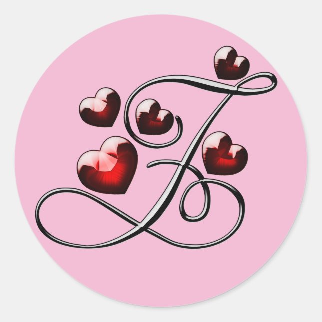 Adesivo Redondo vinhetas Z iniciais monograma (Frente)