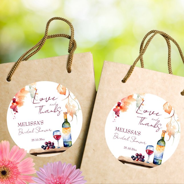 Adesivo Redondo Vinho antes dos votos adega lembrancinha de chá de (Vino before vows winery bridal shower favors thank you favor sticker )